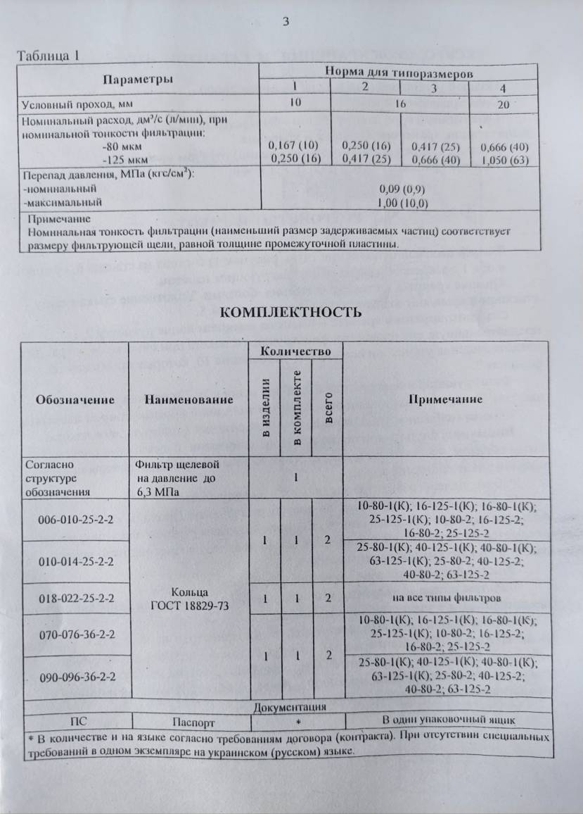 Фильтр щелевой 40-80-2